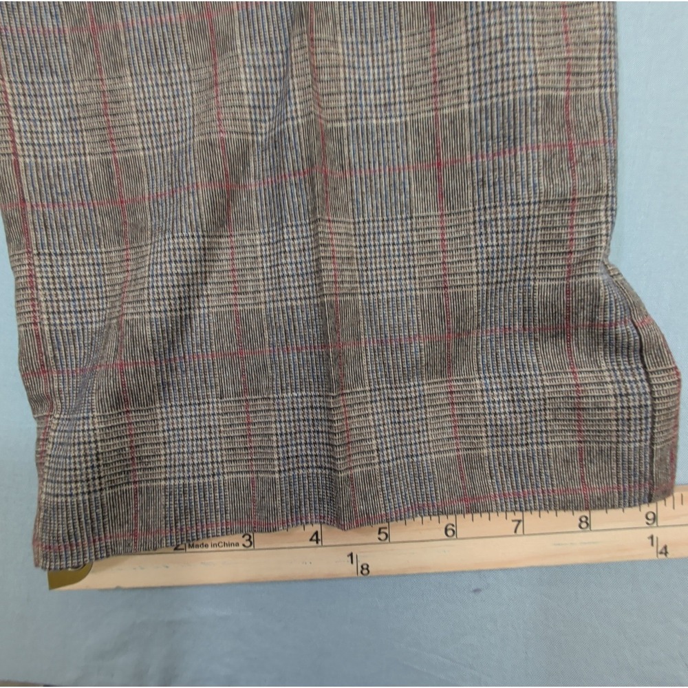 Maison Common Womens Plaid Wool Pants 46 US 10 12 Brown Trousers - Picture 7 of 12